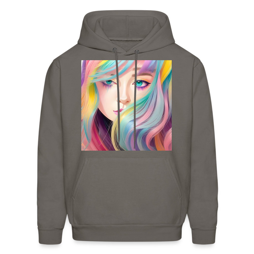 Rainbow Hair Hoodie - asphalt gray
