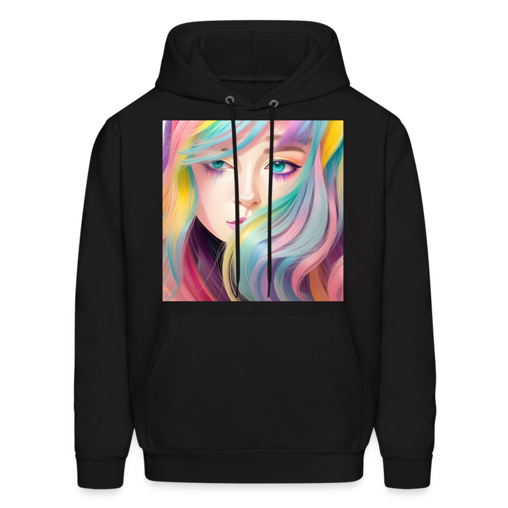 Rainbow Hair Hoodie - black
