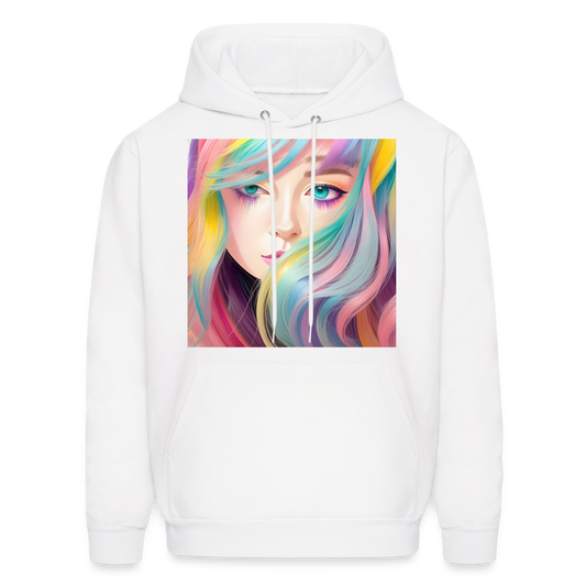 Rainbow Hair Hoodie - white
